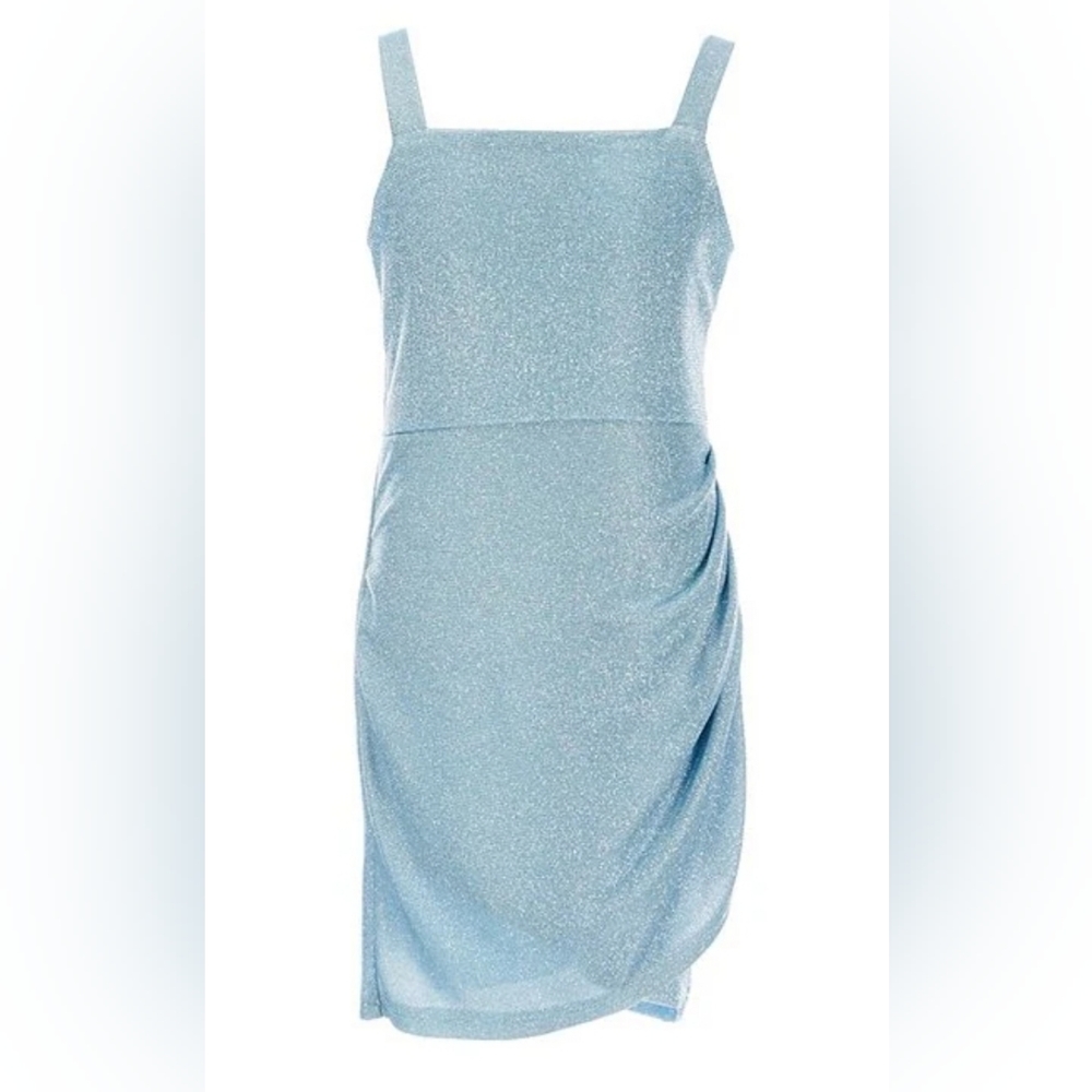 Poppies and Roses girls ruched powder blue dress